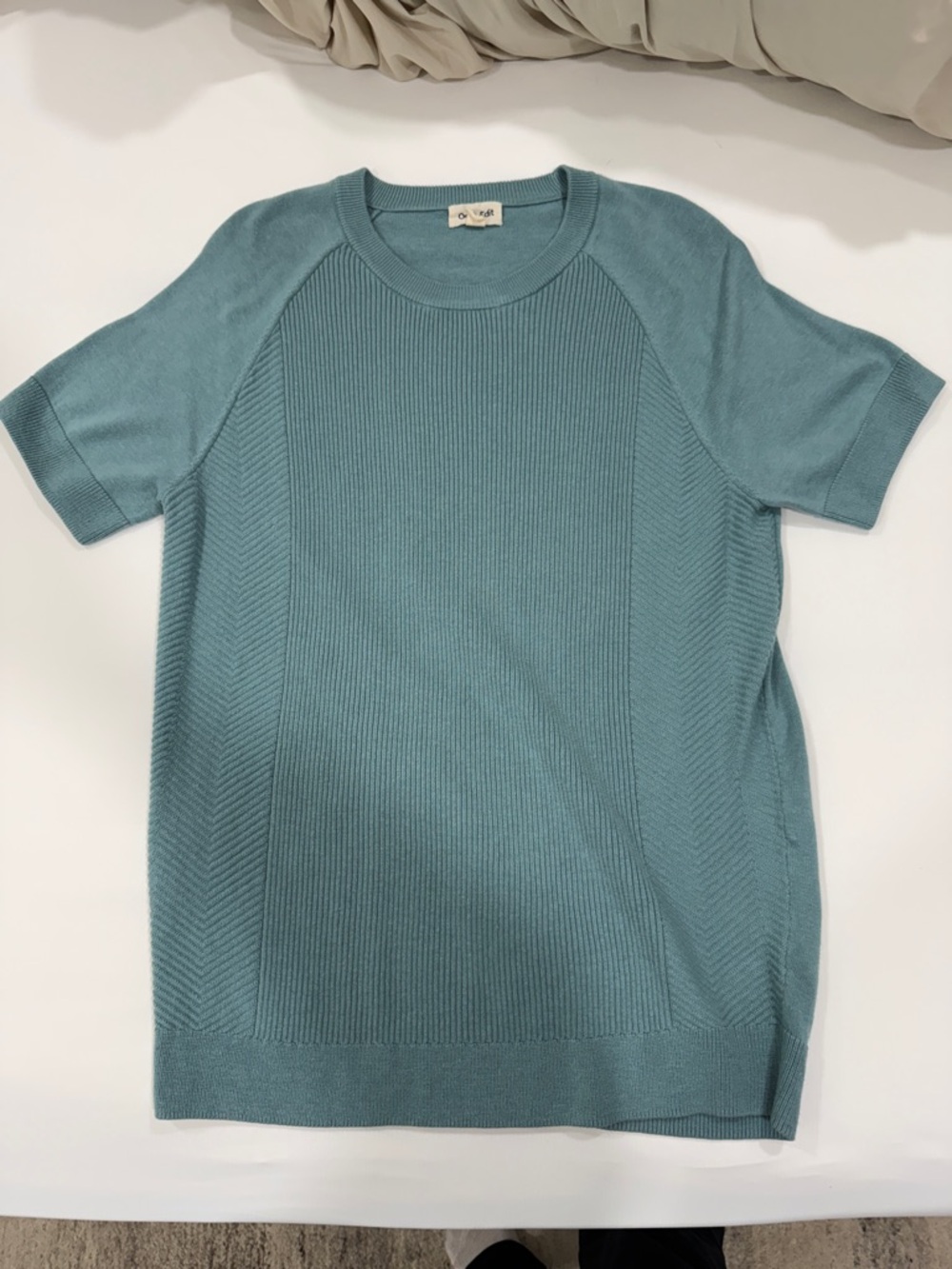 Men's Short-Sleeve Knit Crew in Teal